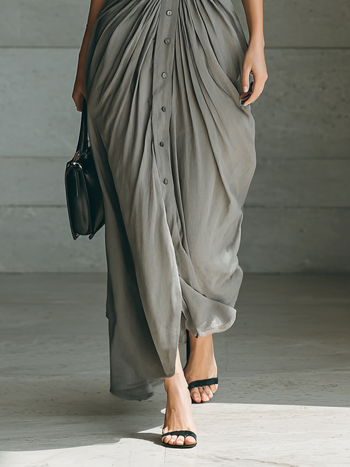 Zéphyrine | Lange Plissé Kleid