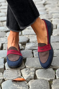 Mokassins Colourblock Blau Navy