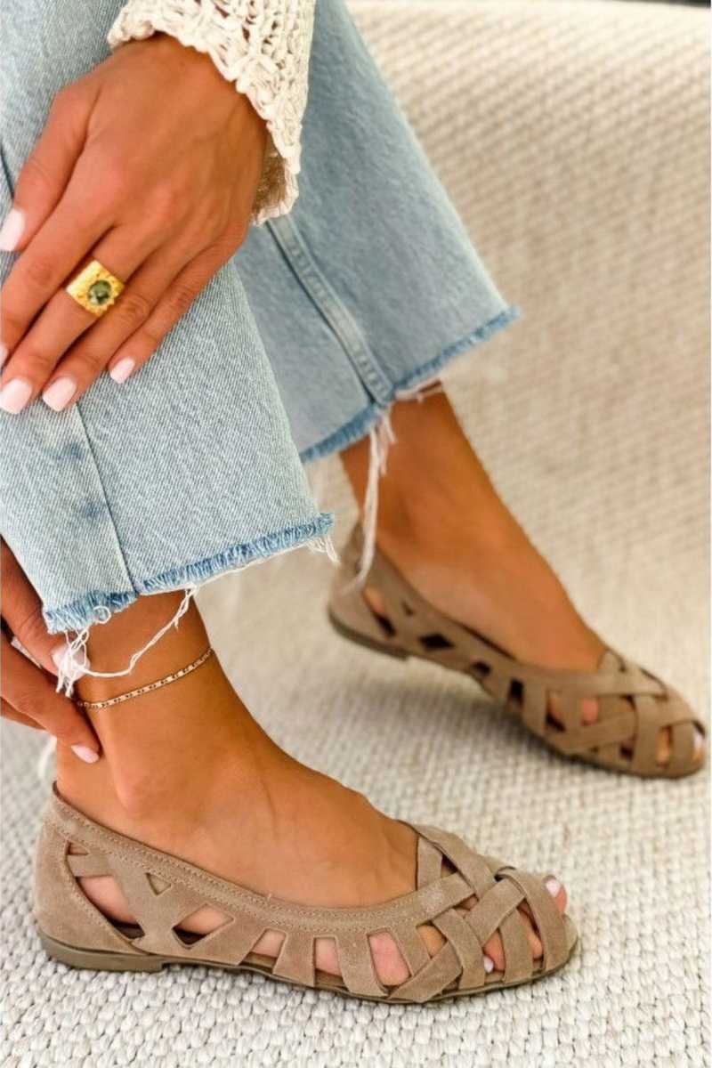 ODETTE | Geflochtene Oberteil Flache Sandalen