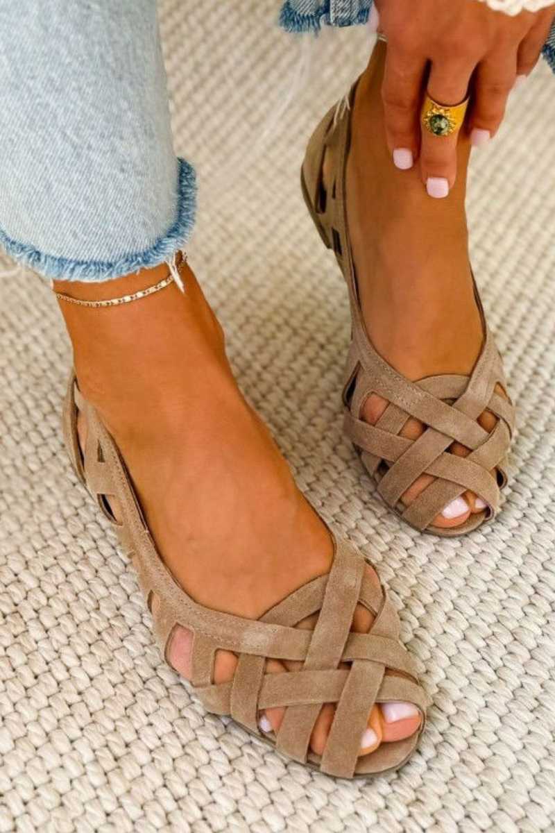 ODETTE | Geflochtene Oberteil Flache Sandalen