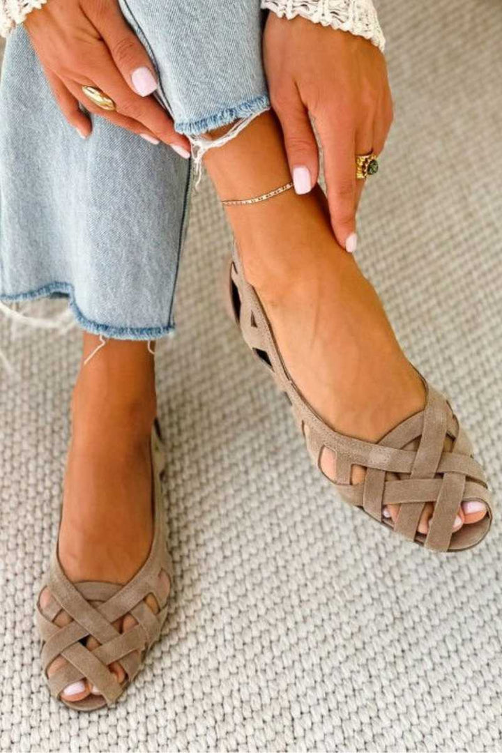 ODETTE | Geflochtene Oberteil Flache Sandalen