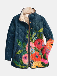 Amaya | Steppjacke mit Vintage-Blumenmuster