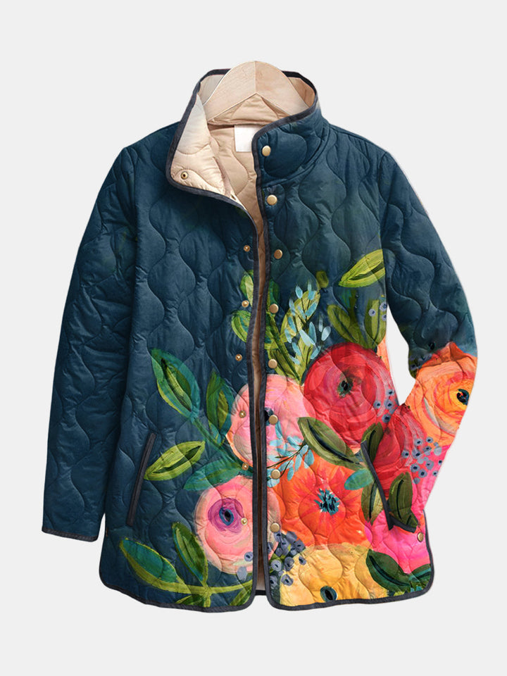 Amaya | Steppjacke mit Vintage-Blumenmuster