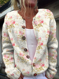 Kerensa™ | Cardigan mit Vintage-Blumenstrick
