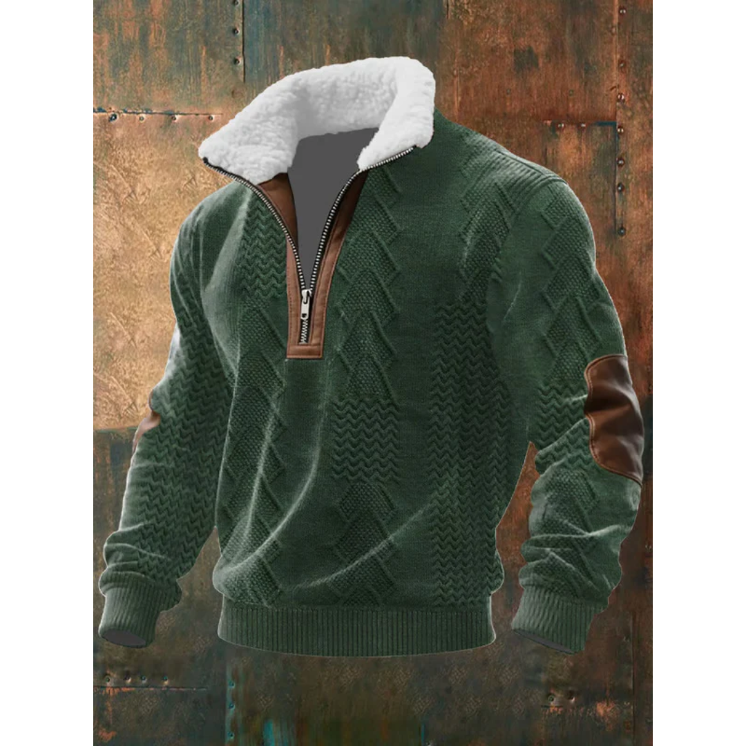 Ettiene | Fleece-Pullover mit Reißverschluss und hohem Kragen