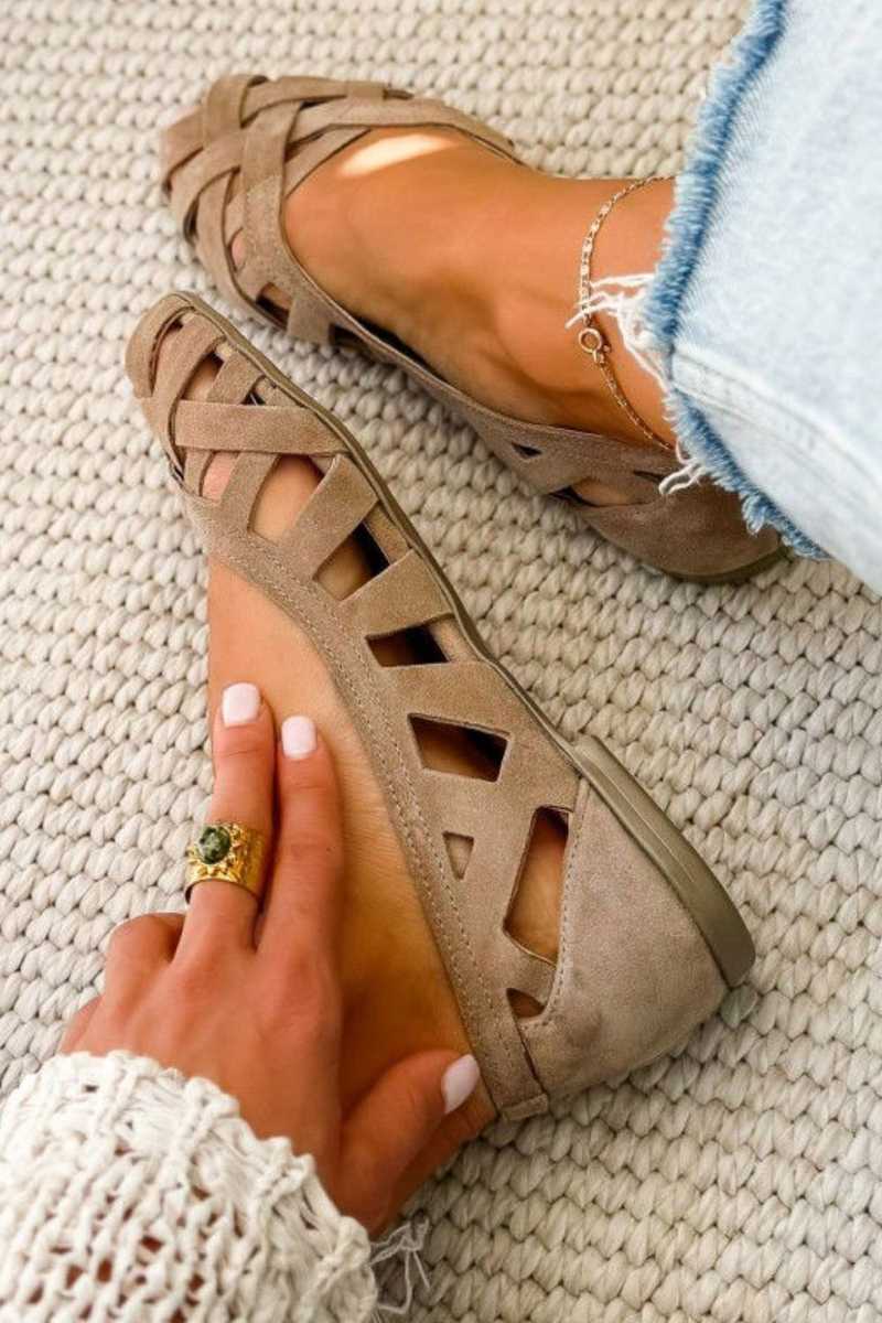 ODETTE | Geflochtene Oberteil Flache Sandalen