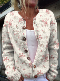 Evanthea™ | Cardigan mit Vintage-Blumenstrick