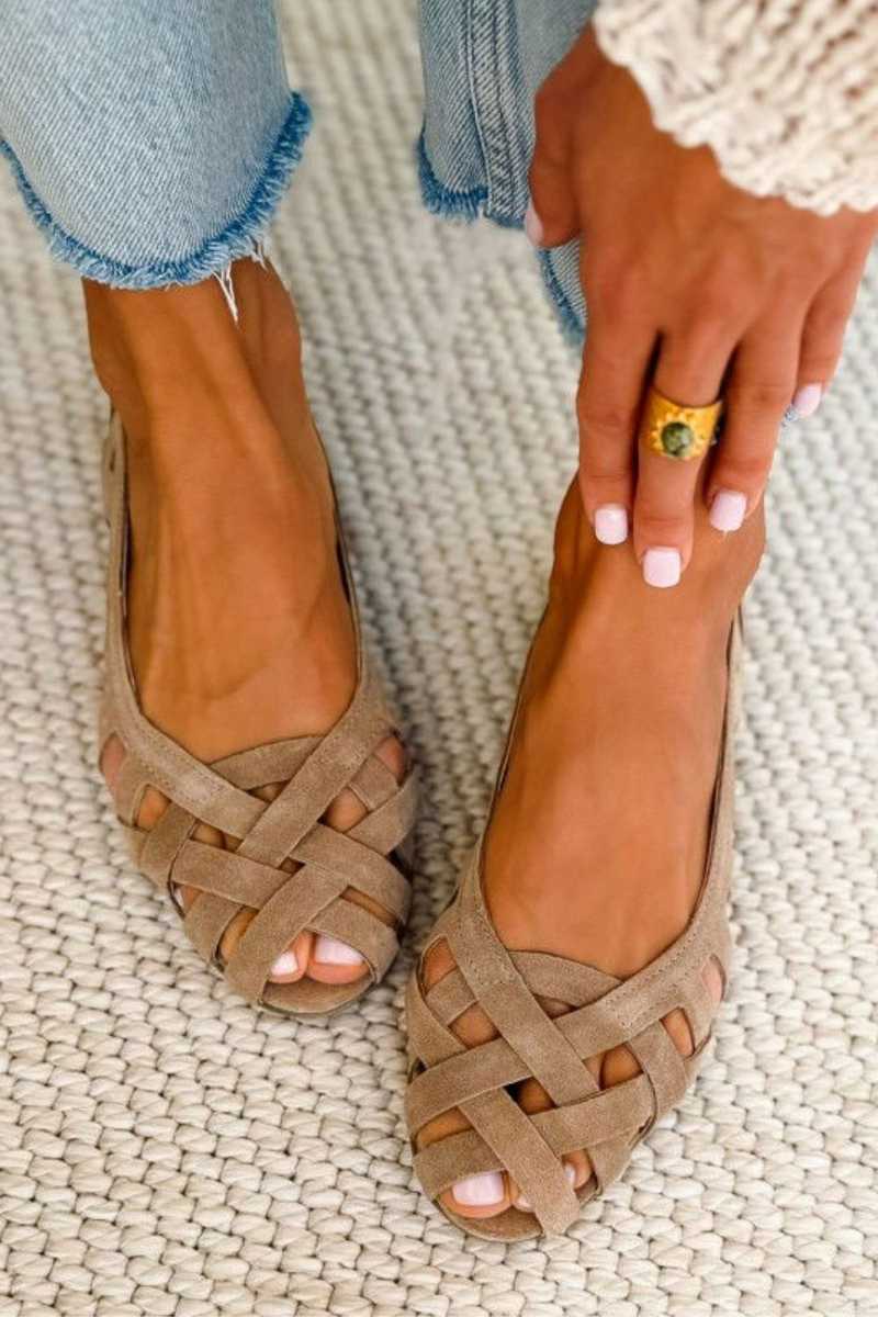 ODETTE | Geflochtene Oberteil Flache Sandalen