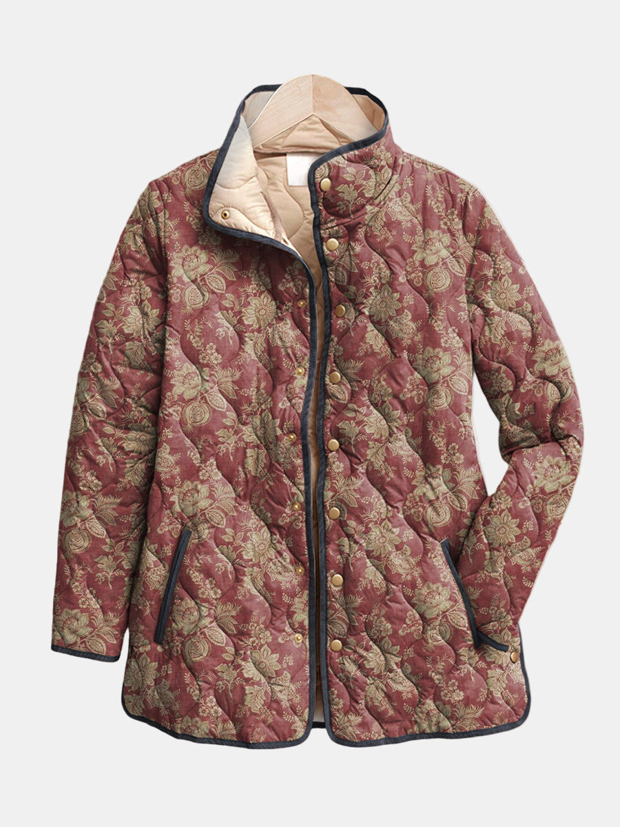 DELACROIX | Damast Steppjacke in Pflaume Sophie