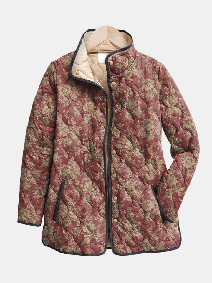 DELACROIX | Damast Steppjacke in Pflaume Sophie
