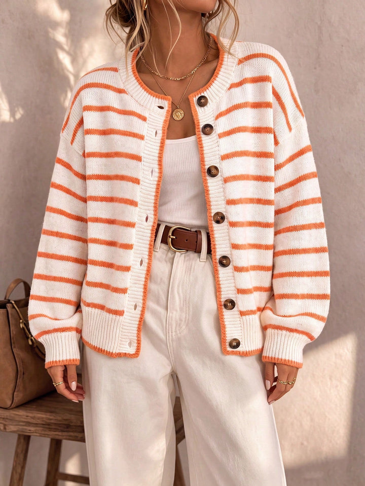 Mabel | Gestreifter Strickcardigan