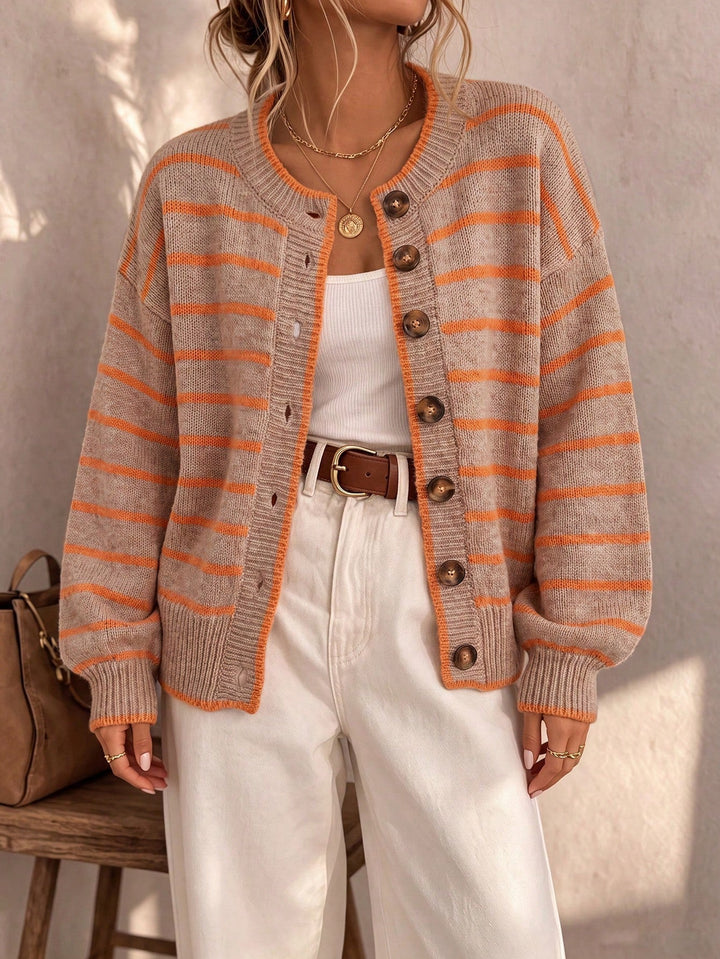 Mabel | Gestreifter Strickcardigan