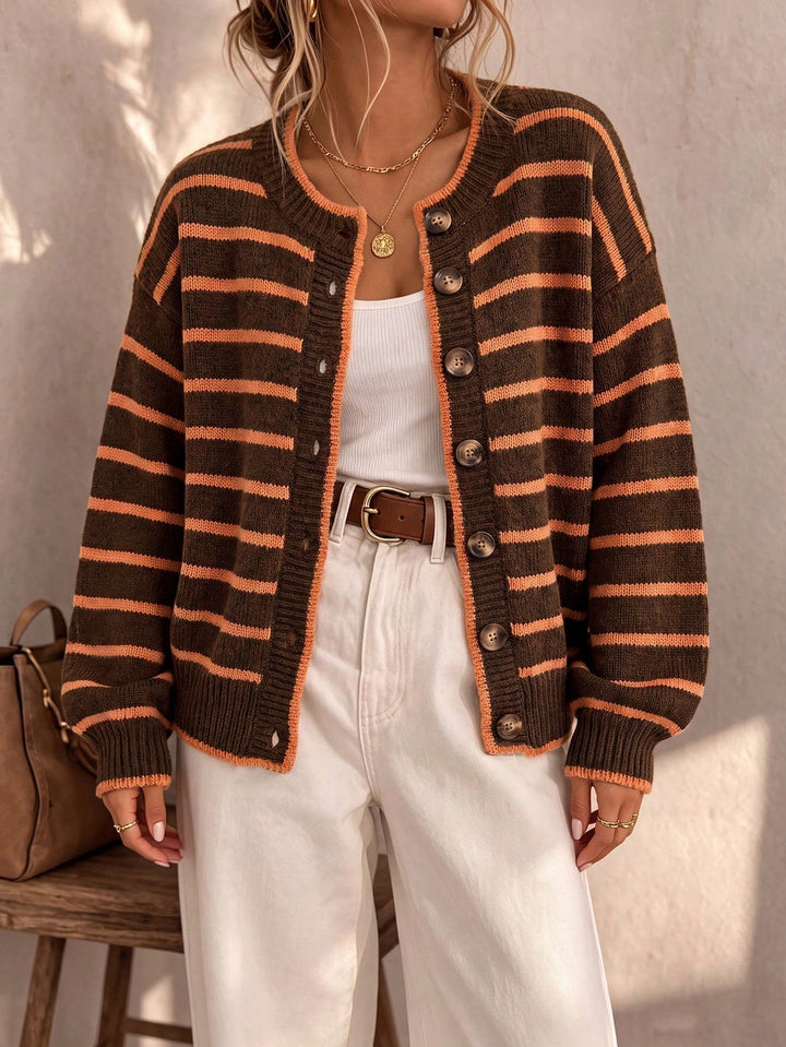 Mabel | Gestreifter Strickcardigan