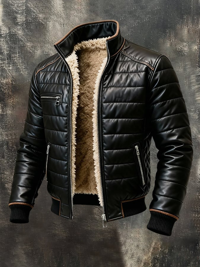 Jacke mit hohem Kragen und raffinierter Schnitt