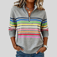 Prismette™ | Bunt Gestreifter Quarter-Zip Sweatshirt
