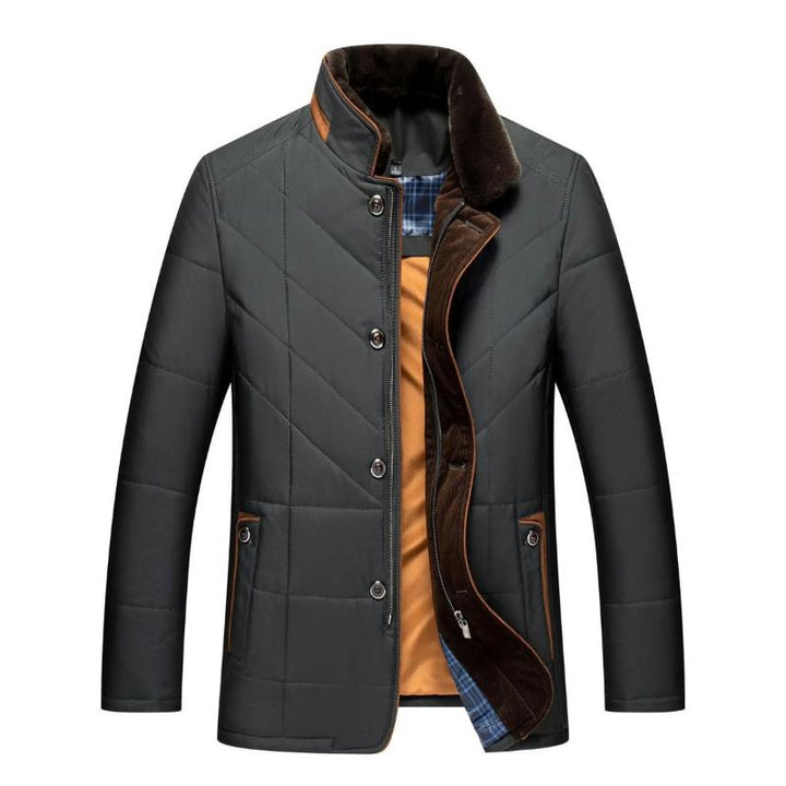 Charles™ | Warme Vintage Steppjacke mit Pelzkragen