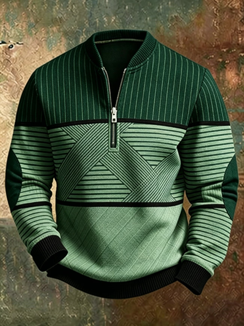 Viktor | Stilvolle Herrenpullover mit Halbreißverschluss