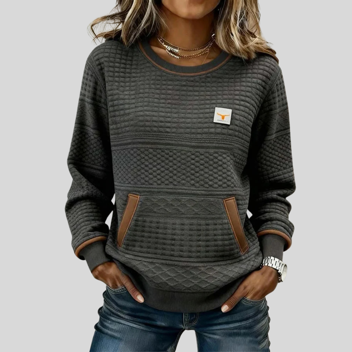 Noelle™ | Crew Neck Farbblock Sweatshirt