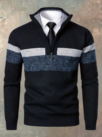 Stilvoller Herrenpullover mit halbem Reißverschluss