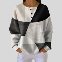 Almira™ | Waffelstrick Henley Sweatshirt