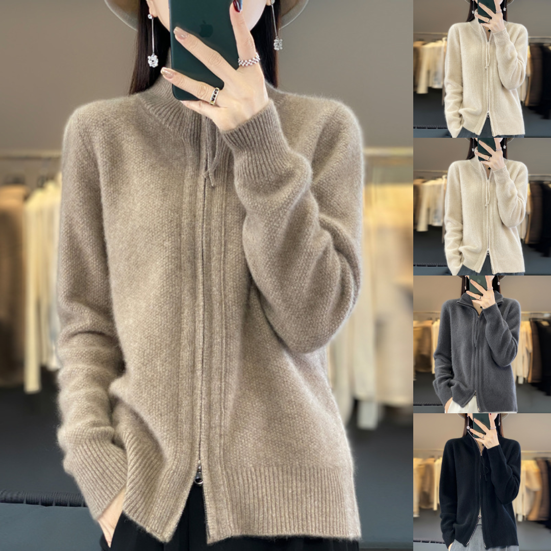 Luna | Weicher Cardigan mit Reißverschluss
