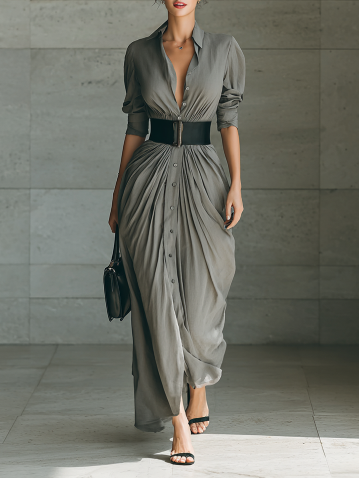 Zéphyrine | Lange Plissé Kleid