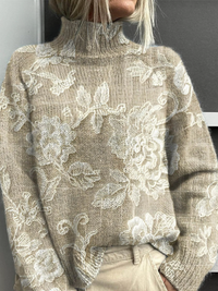 Meriel | Hochkragenpullover mit floralem Muster