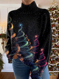 Colleen | Funkelnder Weihnachts-Pullover mit Stehkragen