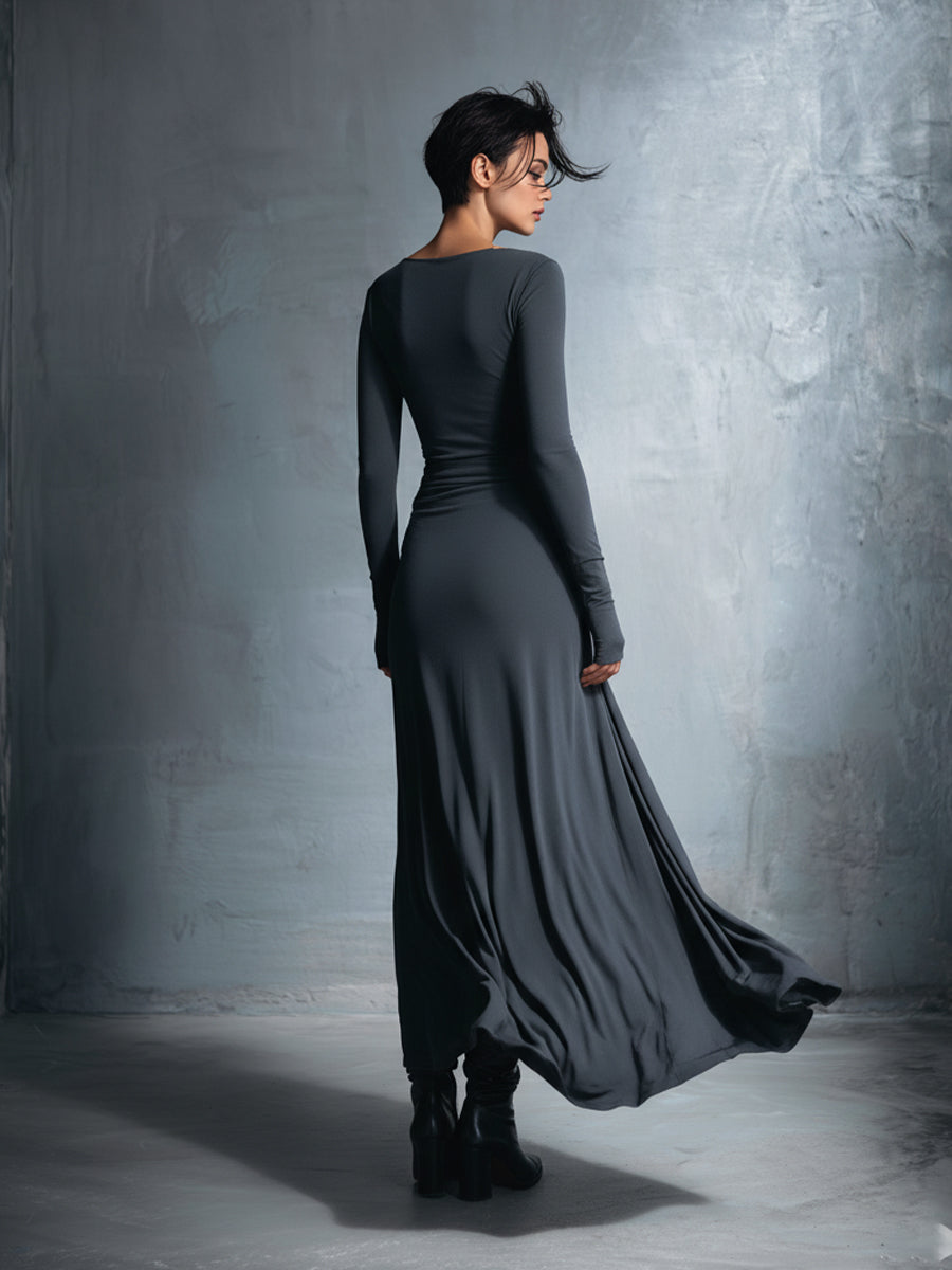 Naomie | Maxikleid mit Seidenknoten
