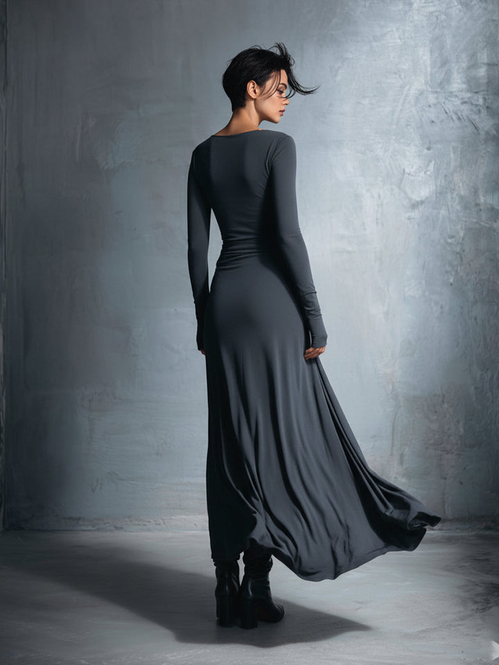 Naomie | Maxikleid mit Seidenknoten