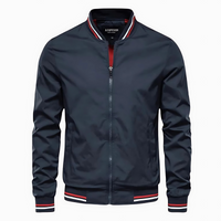 Kenneth™ | Klassische Bomberjacke mit gestreiftem Besatz