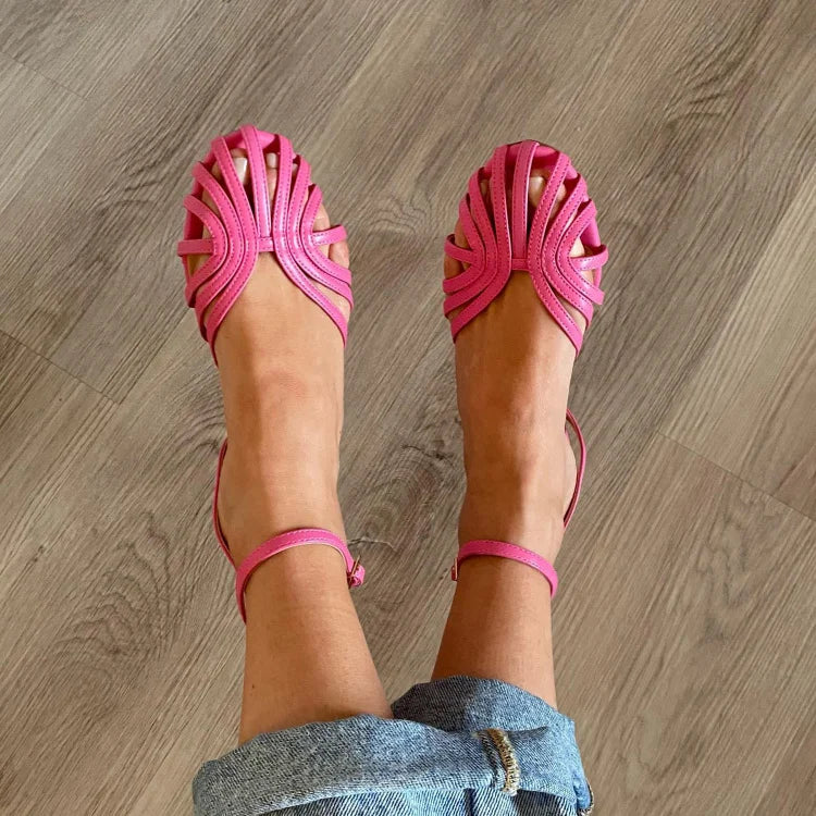 RUTH | Runde Zehen Sandalen mit Riemen
