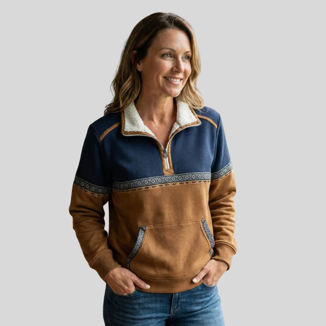 Alvette™ | Sherpa Kragen Half-Zip Pullover