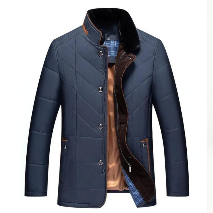 Charles™ | Warme Vintage Steppjacke mit Pelzkragen