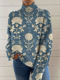 Eliza | Zeitloses Floral Stehkragenpullover