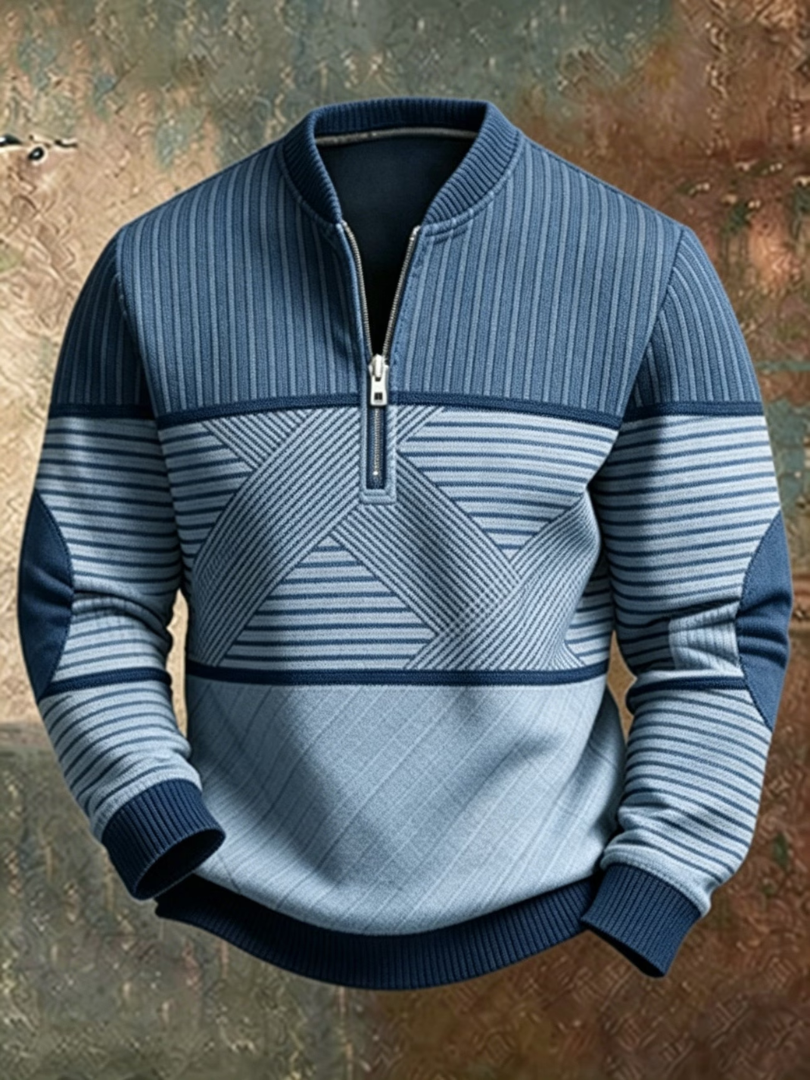 Viktor | Stilvolle Herrenpullover mit Halbreißverschluss