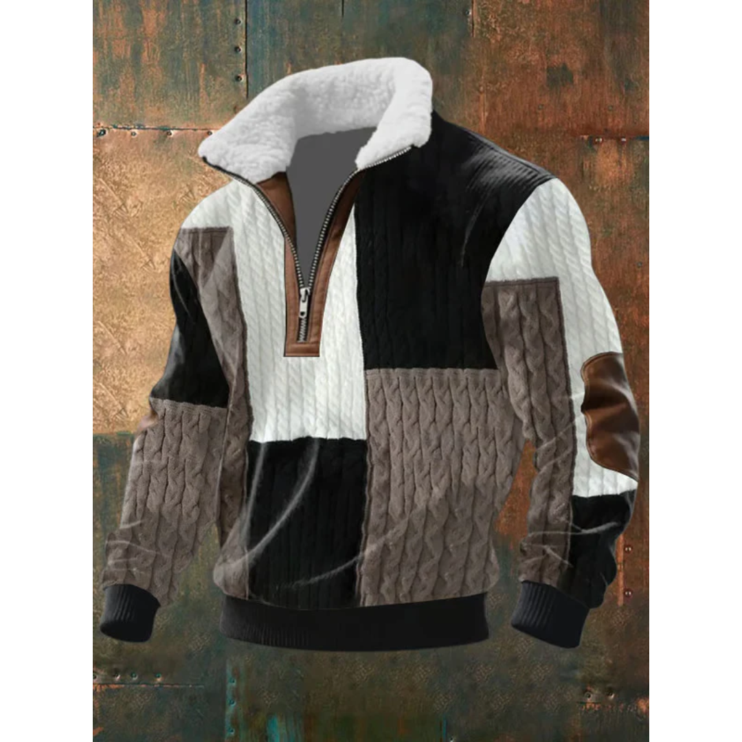 Ettiene | Fleece-Pullover mit Reißverschluss und hohem Kragen