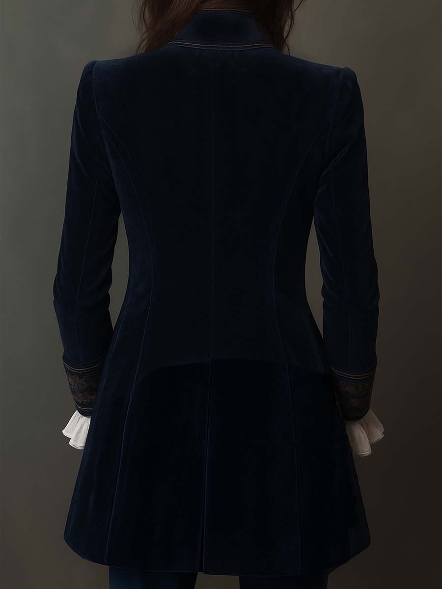 Vintage Langarmjacke für Damen in Marineblau
