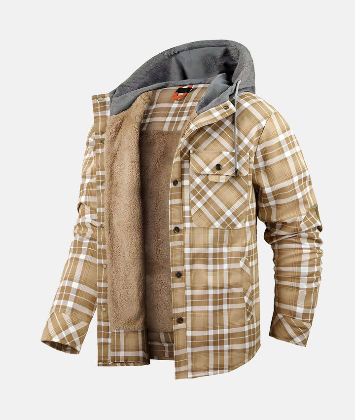 Dennis™ | Warme Sherpa-futterte Flanell-Hoodie-Jacke