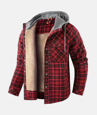 Dennis™ | Warme Sherpa-futterte Flanell-Hoodie-Jacke