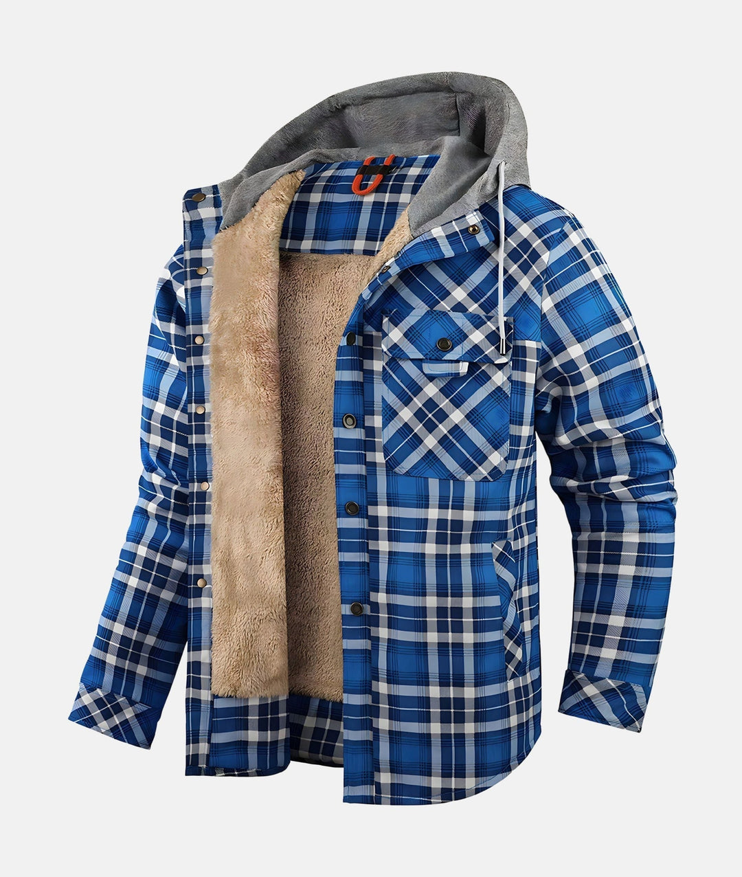 Dennis™ | Warme Sherpa-futterte Flanell-Hoodie-Jacke