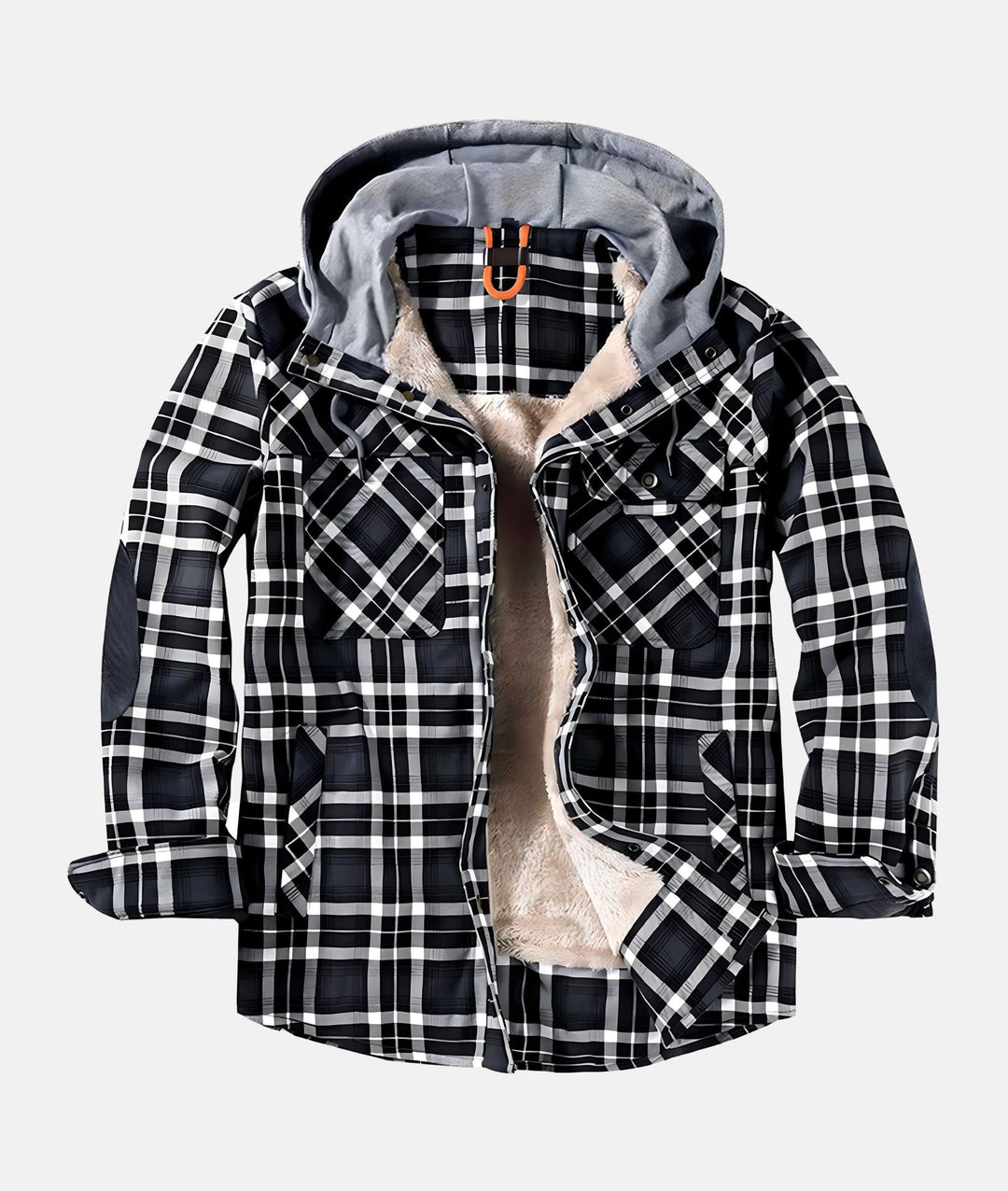 Dennis™ | Warme Sherpa-futterte Flanell-Hoodie-Jacke