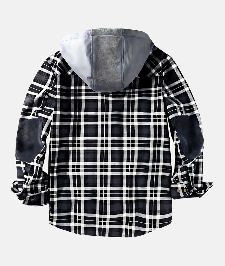 Dennis™ | Warme Sherpa-futterte Flanell-Hoodie-Jacke
