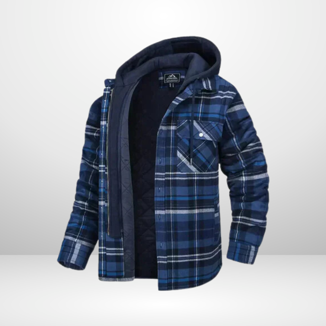 Garrett™ | Warmes Karoplaid Flanell-Hoodie-Jacke