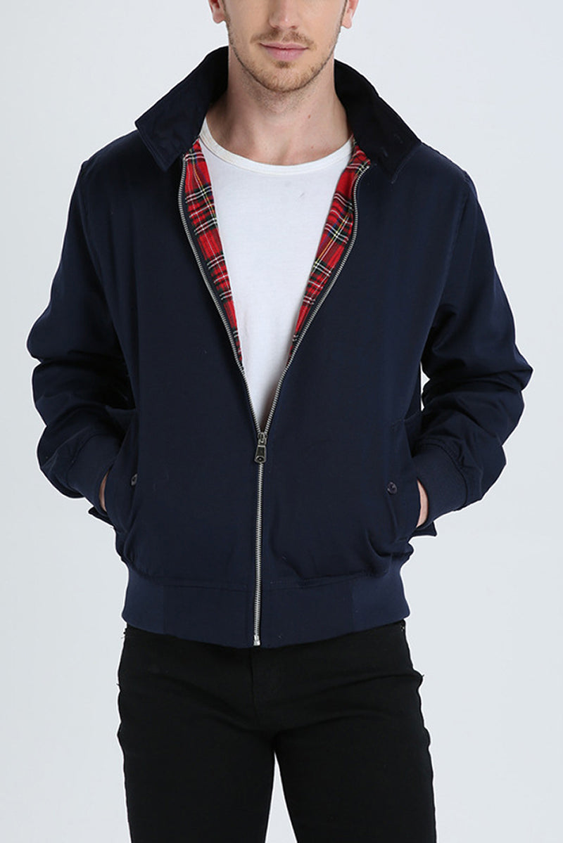 Harryson | Harrington-Jacke mit Tartan-Futter