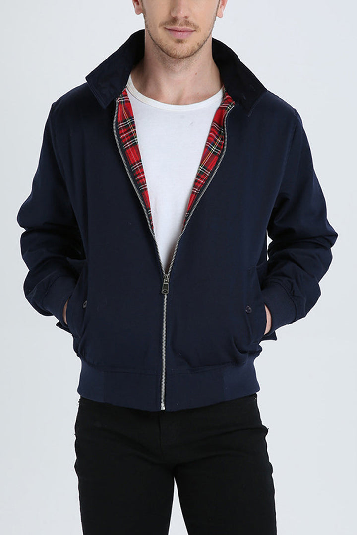 Harryson | Harrington-Jacke mit Tartan-Futter