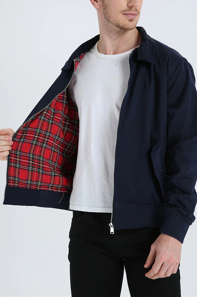 Harryson | Harrington-Jacke mit Tartan-Futter