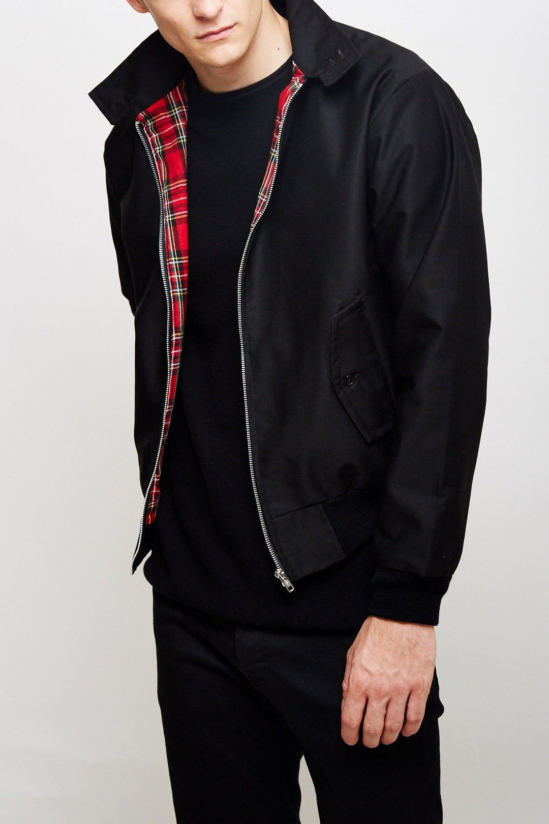 Harryson | Harrington-Jacke mit Tartan-Futter