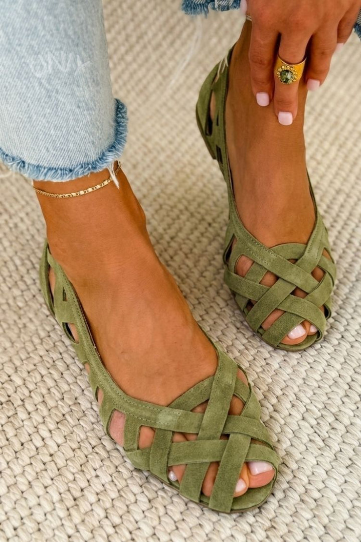 ODETTE | Geflochtene Oberteil Flache Sandalen