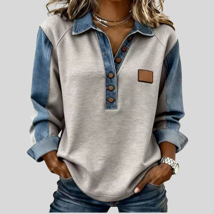 Voxanne™ | Denim Kragen Pullover